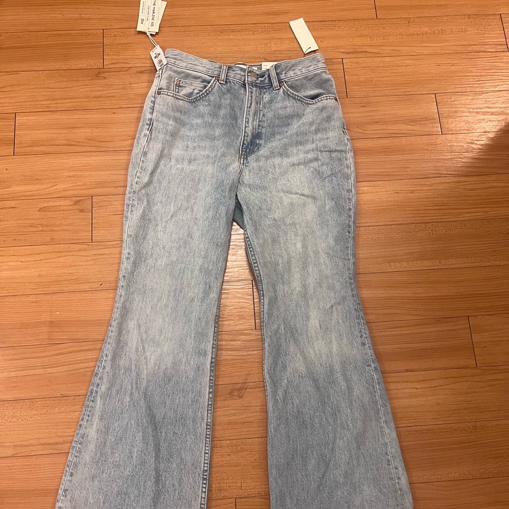 Aritizia Denim Forum Classic Light Blue Marlene ‘60s High Rise Flare Jeans